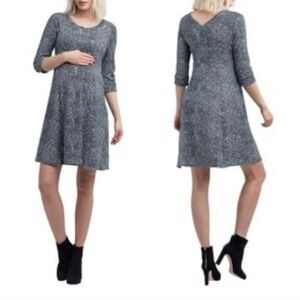 NOM Maternity Black and White Stretch dress